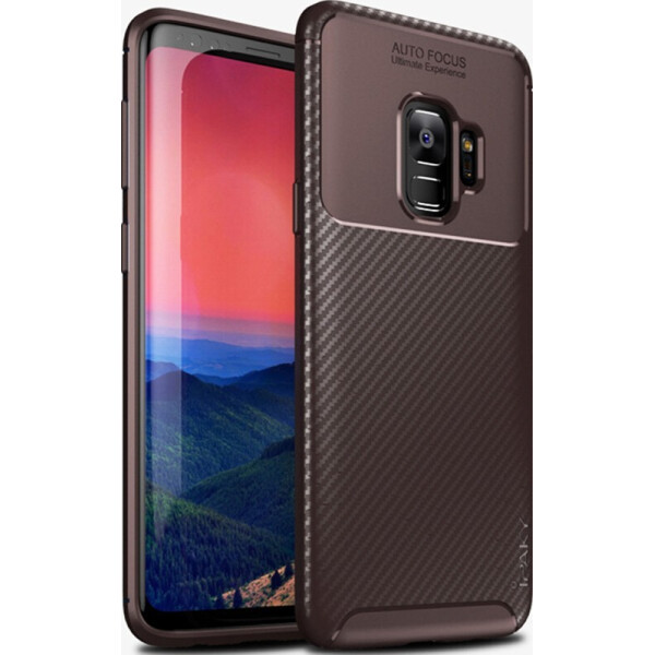 

Чехол-накладка Ipaky Carbon Fiber Series/Soft TPU Case для Samsung Galaxy S9 Brown