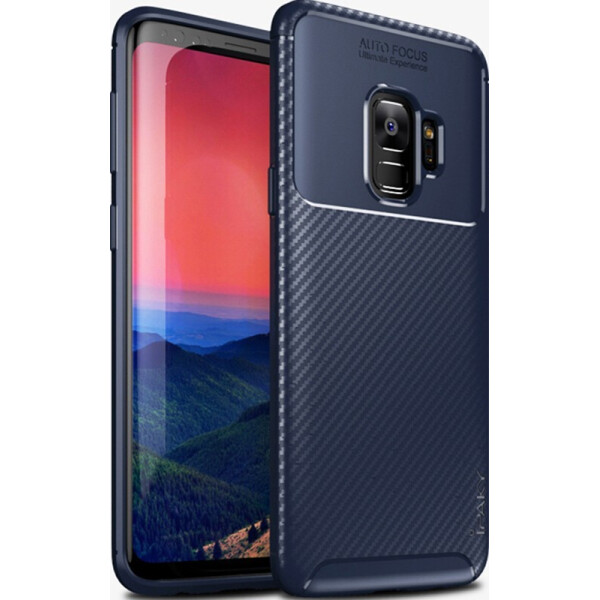 

Чехол-накладка Ipaky Carbon Fiber Series/Soft TPU Case для Samsung Galaxy S9+ Blue