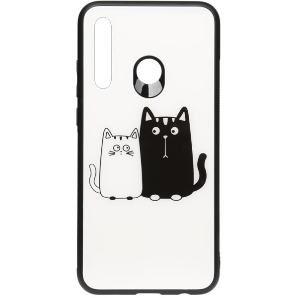

Чехол-накладка TOTO Cartoon Print Glass Case для Huawei P Smart Z Cats White/Black