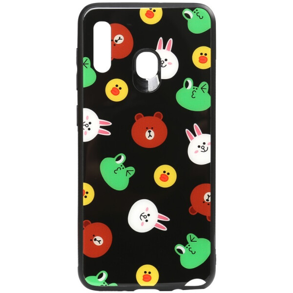 

Чехол-накладка TOTO Cartoon Print Glass Case для Huawei Y7 2019 Line friends Black