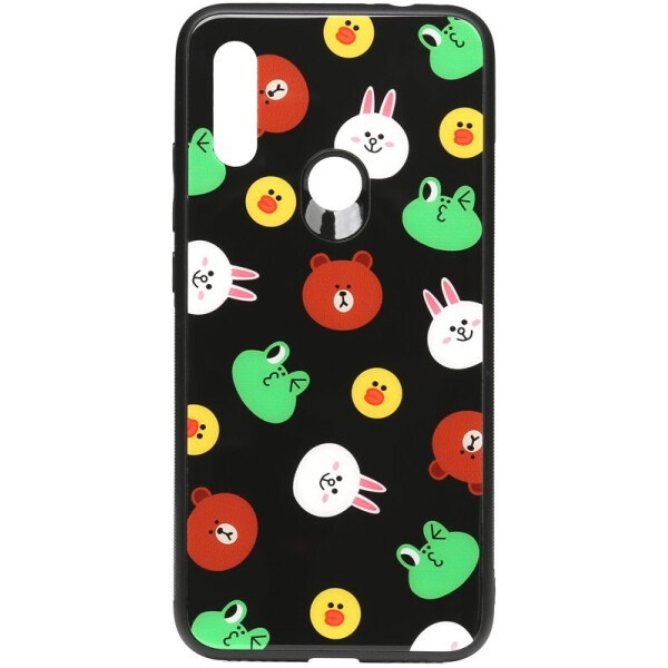 

Чехол-накладка TOTO Cartoon Print Glass Case для Xiaomi Redmi 7 Line friends Black
