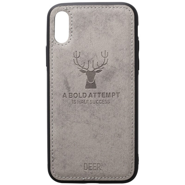 

Чехол-накладка TOTO Deer Shell With Leather Effect Case для Apple iPhone X/XS Grey