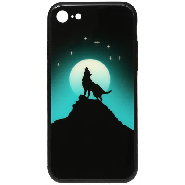 

Чехол-накладка TOTO Night Light Print Glass Case для Apple iPhone 7/8 Howling Wolf