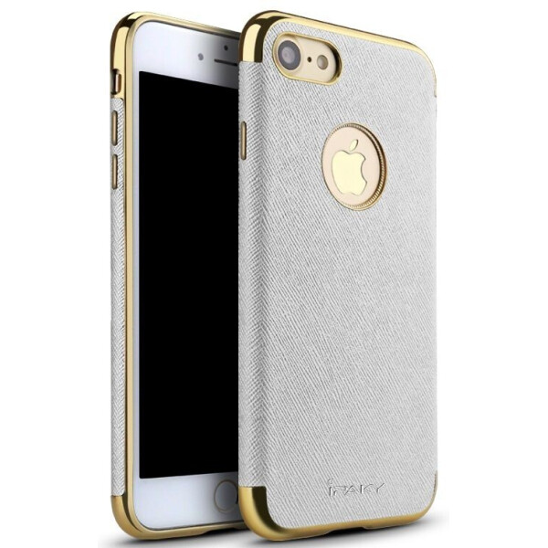 

Чехол-накладка Ipaky Chrome connector + Leather Back case iPhone 7 White/Gold