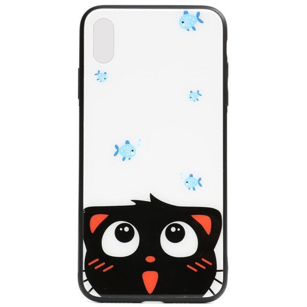 

Чехол-накладка TOTO Cartoon Print Glass Case для Apple iPhone Xs Max Cat and fish