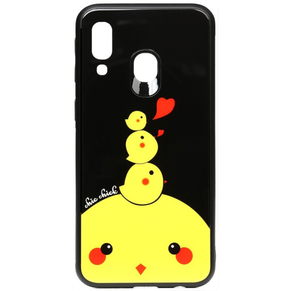 

Чехол-накладка TOTO Cartoon Print Glass Case для Samsung Galaxy A40 Chicken Chick