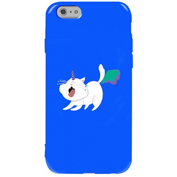 

Чехол-накладка TOTO Pure Tpu 2mm Print Case Apple iPhone 6/6s #6 Cat Puk Blue