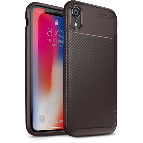

Чехол-накладка Ipaky Carbon Fiber Series/Soft TPU Case для Apple iPhone XR Brown