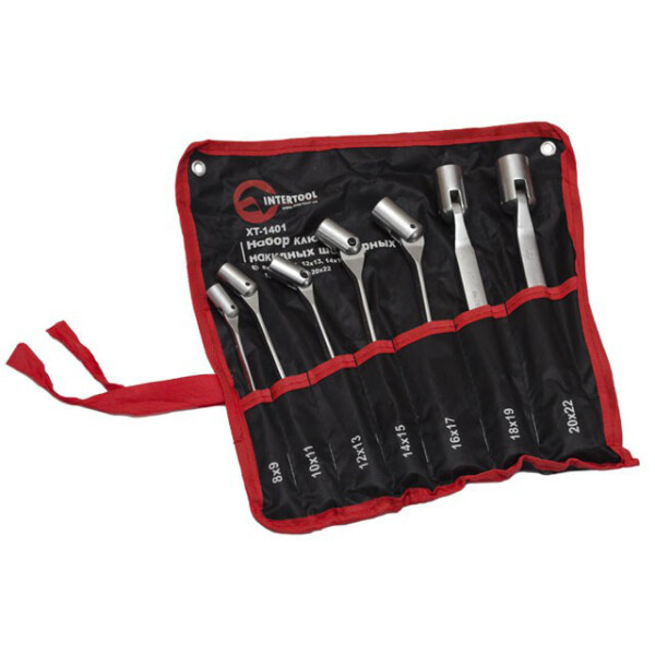 

Набор Ключей Накидных Шарнирных 8-22Мм, 7Ед., Cr-V, Покрытие Сатин-Хром Intertool Xt-1401