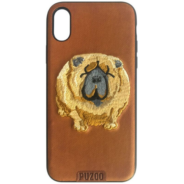 

Чехол-накладка PUZOO TPU plusTPU with stitchwork craft Ballon Dog iPhone X Brown