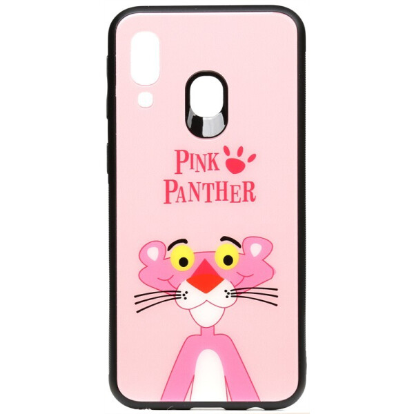 

Чехол-накладка TOTO Cartoon Print Glass Case для Samsung Galaxy A40 Pink Panther