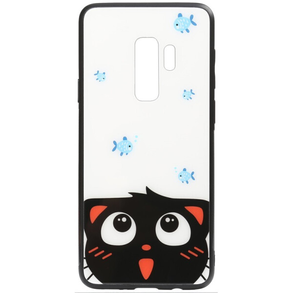 

Чехол-накладка TOTO Cartoon Print Glass Case для Samsung Galaxy S9+ Cat and fish