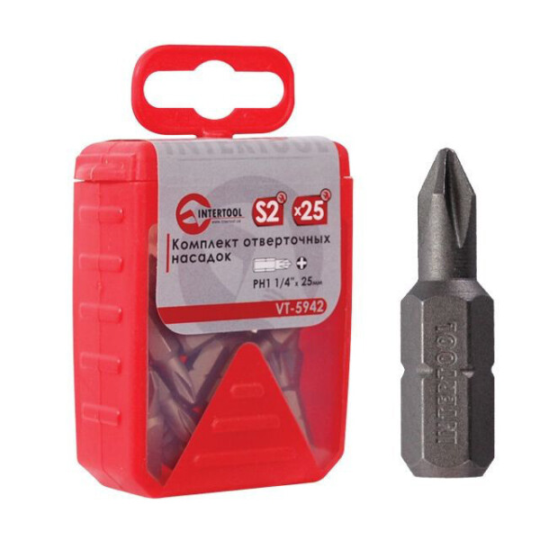 

Комплект Отверточных Насадок Ph1 1/4"*25Мм Уп. 25Шт. Intertool Vt-5942