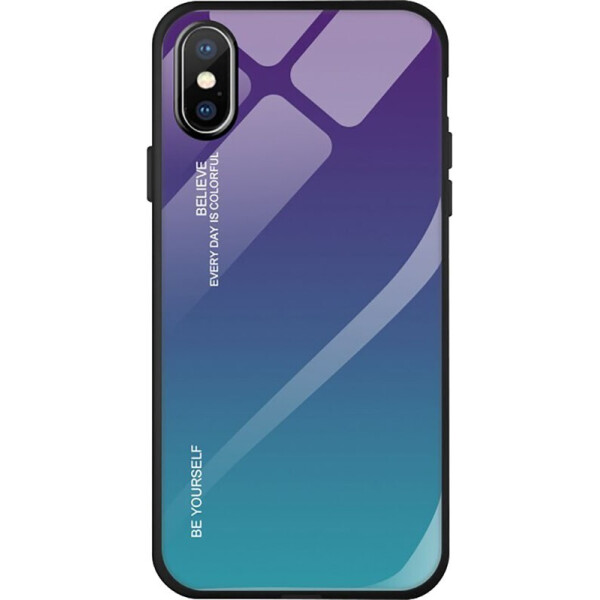 

Чехол-накладка TOTO Tempered Glass Phone Case Gradient для Apple iPhone X Purple
