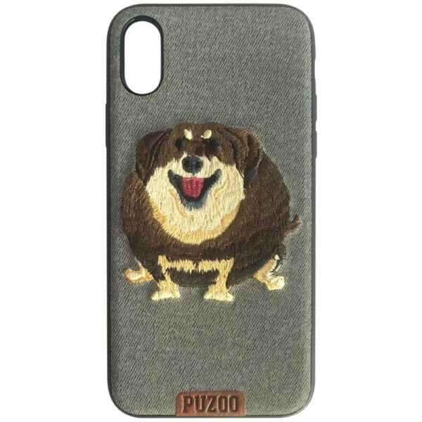 

Чехол-накладка PUZOO TPU plusTPU with stitchwork craft Ballon Dog iPhone X Grey