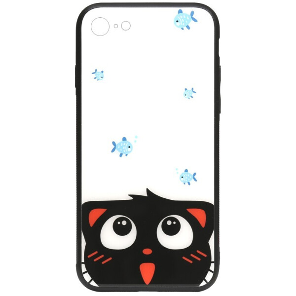 

Чехол-накладка TOTO Cartoon Print Glass Case для Apple iPhone 7/8 Cat and fish