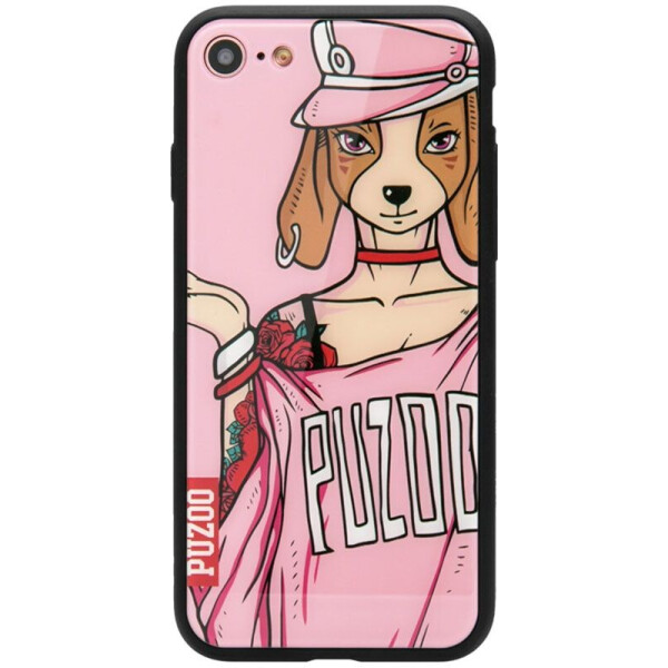 

Чехол-накладка PUZOO Glass Printing with TPU Yuppie iPhone 7/8 Annie Pink