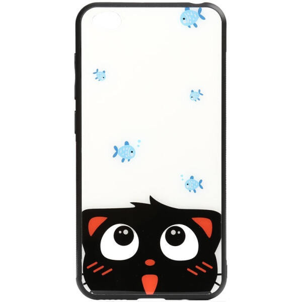 

Чехол-накладка TOTO Cartoon Print Glass Case для Xiaomi Redmi Go Cat and fish