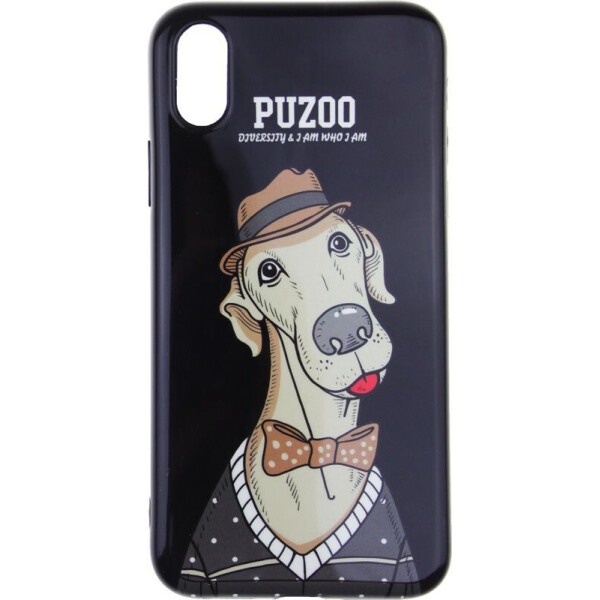 

Чехол-накладка PUZOO TPU Glossy Shiny Powder Art dog iPhone X Black Bean