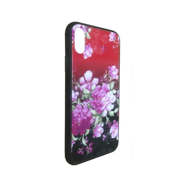 

Чехол - накладка Glass TPU plusPC для Xiaomi Redmi Note 6 Pro Flowers Clear