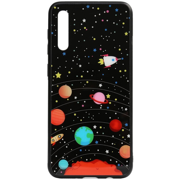 

Чехол-накладка TOTO Cartoon Print Glass Case для Samsung Galaxy A50 Planets