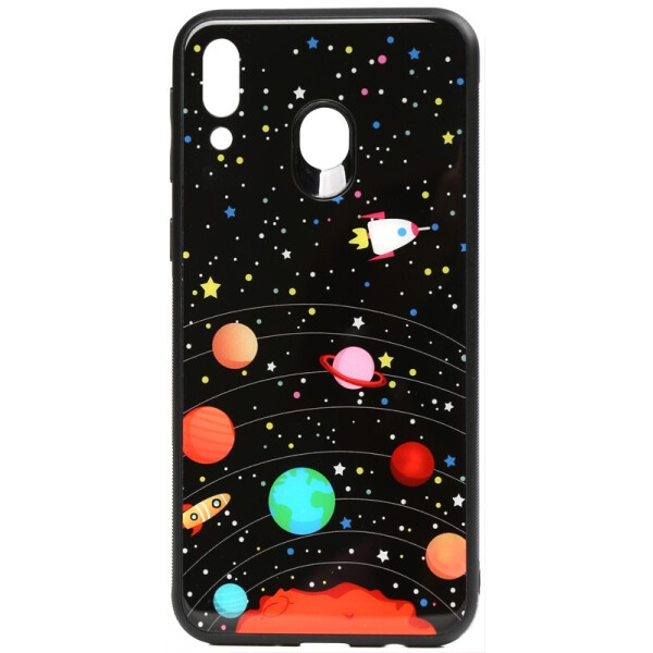 

Чехол-накладка TOTO Cartoon Print Glass Case для Samsung Galaxy M20 Planets