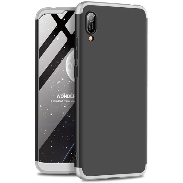 

Чехол-накладка GKK 3 in 1 Hard PC Case Huawei Y6 2019 Silver/Black