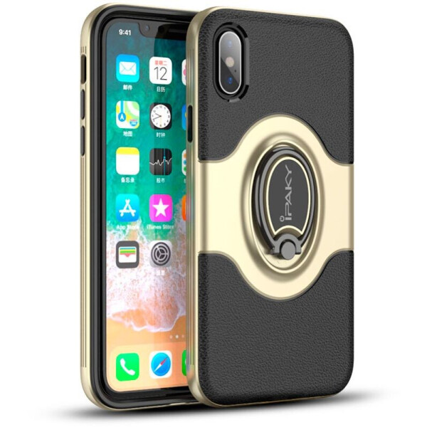 

Чехол-накладка Ipaky 360° Free Rotation Ring Holder case iPhone X Gold