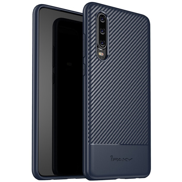 

Чехол-накладка Ipaky Carbon Fiber Series/TPU Case With Huawei P30 Blue