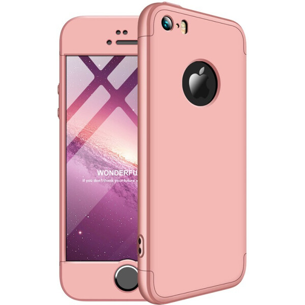 

Чехол-накладка GKK 3 in 1 Hard PC Case Apple iPhone 5/5S/SE Rose Gold