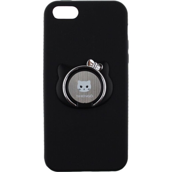 

Чехол-накладка SHENGO Soft-touch holder TPU Case iPhone 5/5S/SE Black