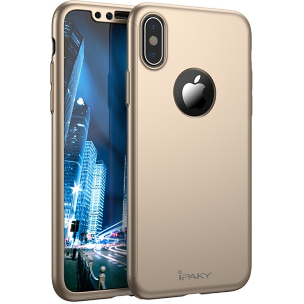 

Чехол-накладка Ipaky 360 PC Full Protection Case Apple iPhone X Gold