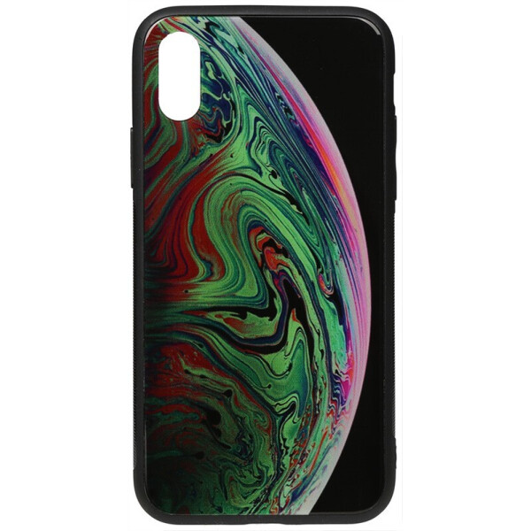 

Чехол-накладка TOTO Print Glass Space Case для Apple iPhone XS MAX Green