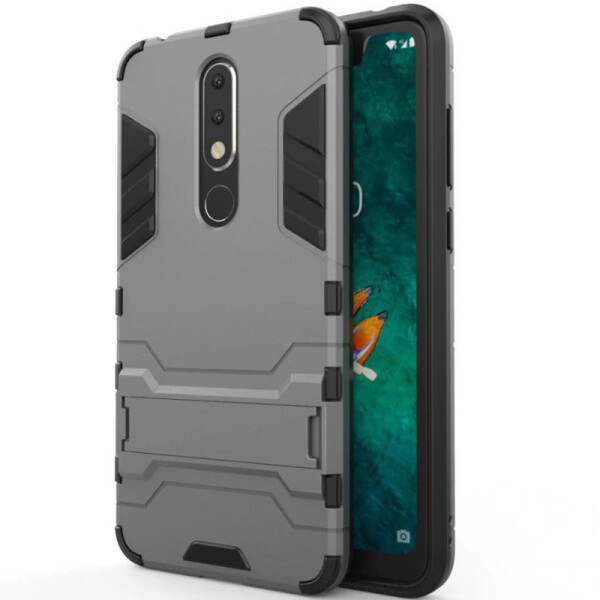 

Ударопрочный чехол-подставка Transformer для Nokia 6.1 Plus (Nokia X6) с мощной защитой корпуса (Металл / Gun Metal) (749348)