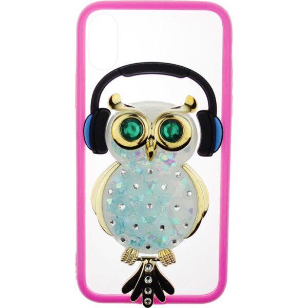 

Чехол-накладка TOTO TPU Stones Case IPhone X Owl in Headphones Green