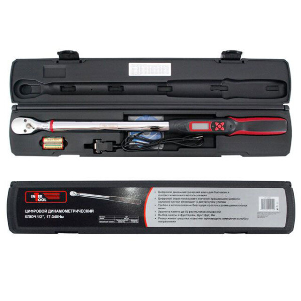 

Динамоключ Электронный 1/2" 68-340 Nm Intertool Xt-9021