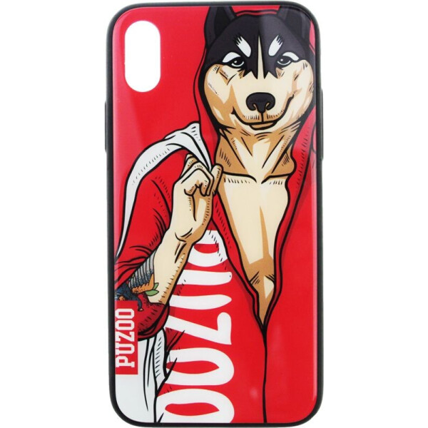 

Чехол-накладка PUZOO Glass Printing with TPU Yuppie iPhone X Red Du
