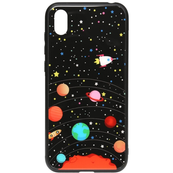 

Чехол-накладка TOTO Cartoon Print Glass Case для Huawei Y5 2019 Planets