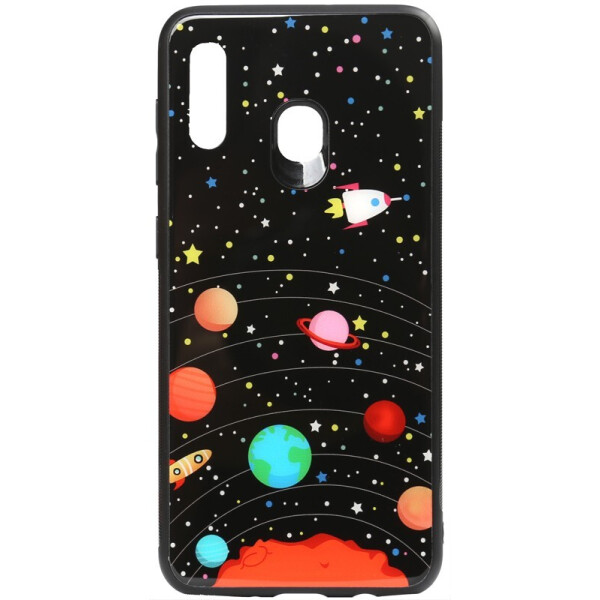 

Чехол-накладка TOTO Cartoon Print Glass Case для Huawei Y7 2019 Planets