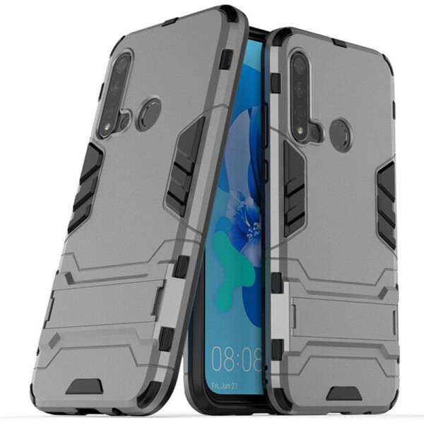 

Ударопрочный чехол-подставка Transformer для Huawei P20 lite (2019) с мощной защитой корпуса (Металл / Gun Metal) (747778)