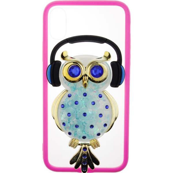

Чехол-накладка TOTO TPU Stones Case IPhone X Owl in Headphones Blue