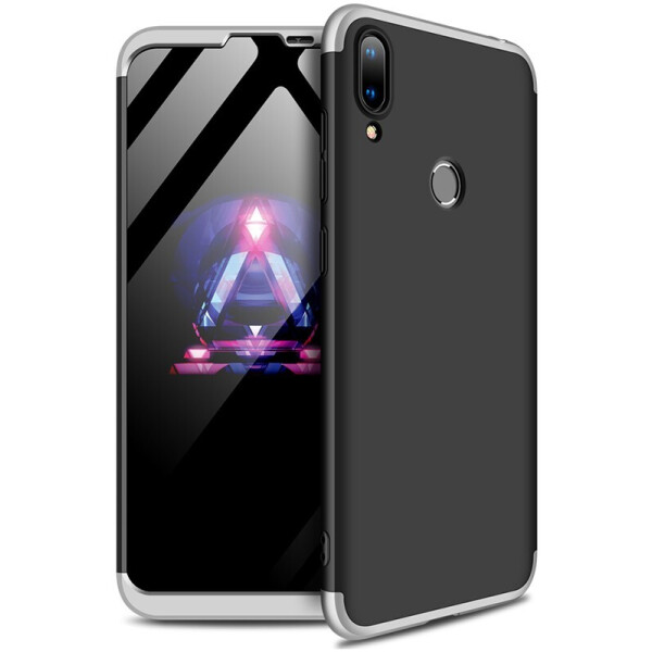 

Чехол-накладка GKK 3 in 1 Hard PC Case Huawei Y7 2019 Silver/Black
