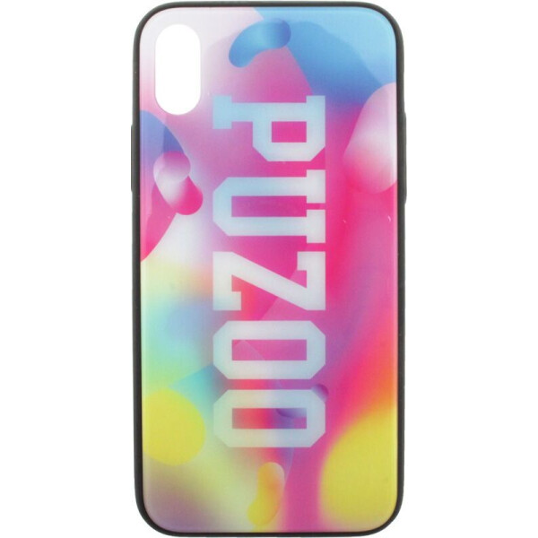 

Чехол-накладка PUZOO Glass Printing with TPU Visions iPhone X Pink