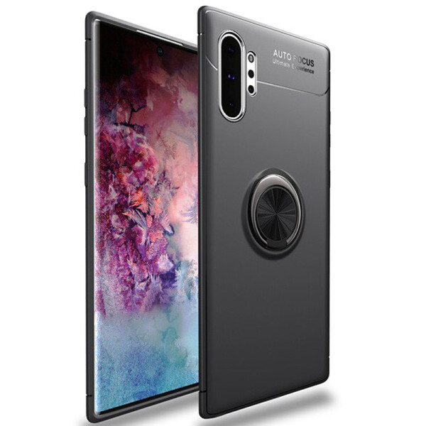 

TPU чехол Deen ColorRing под магнитный держатель для Samsung Galaxy Note 10 (Черный / Черный) (718207)