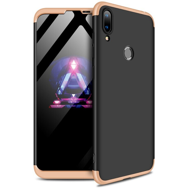 

Чехол-накладка GKK 3 in 1 Hard PC Case Huawei Y7 2019 Gold/Black