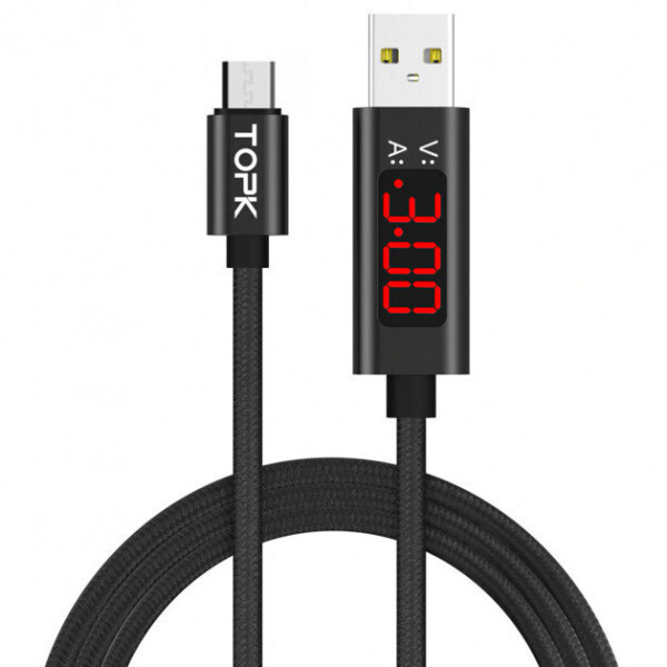 

Кабель Topk Output Display Micro Usb 1M Fast Charging