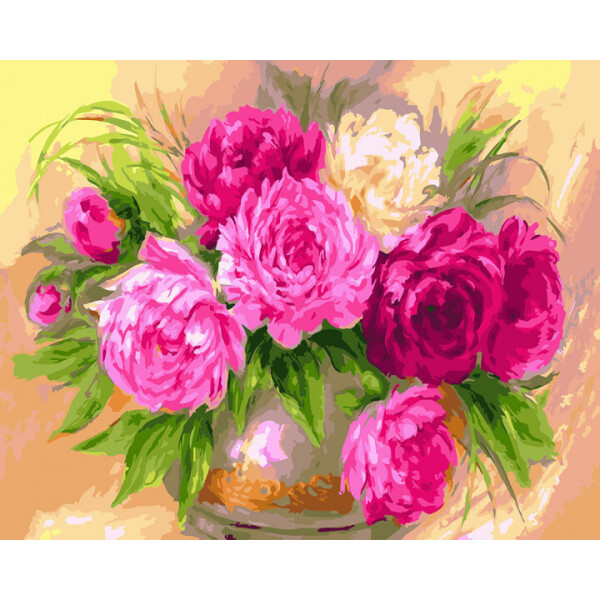 

Картина по номерам. Rainbow Art "Яркие пионы" GX22606-RA-UC