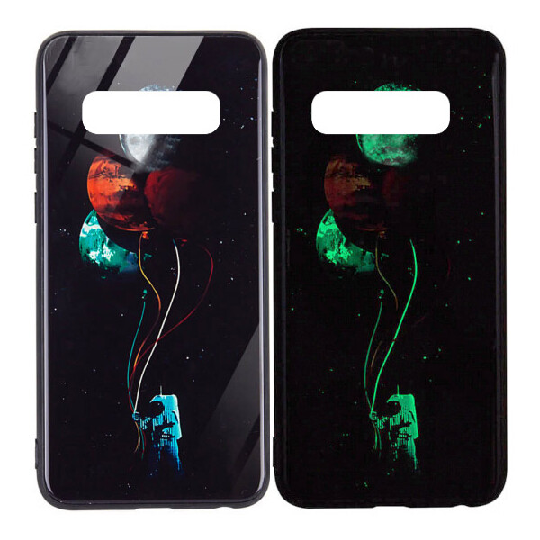 

TPU+Glass чехол светящийся в темноте для Samsung Galaxy S10+ (Космос) (717522)