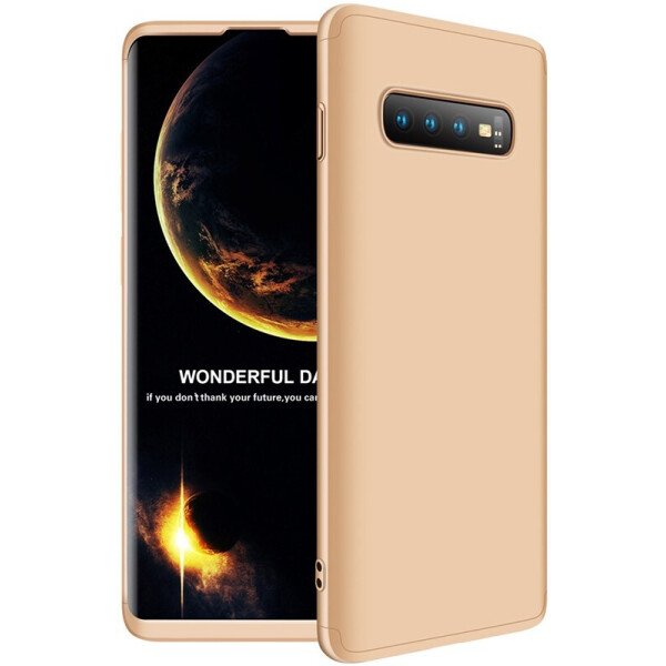 

Чехол-накладка GKK 3 in 1 Hard PC Case Samsung Galaxy S10+ Gold