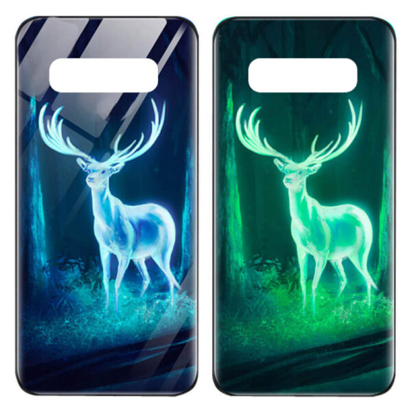 

TPU+Glass чехол светящийся в темноте для Samsung Galaxy S10+ (Олень) (717524)